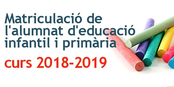 Arranca el procés de matrículació per l'alumnat d'infantil i primària per al nou curs