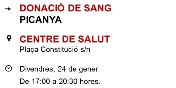 Donacions de sang al Centre de Salut este divendres