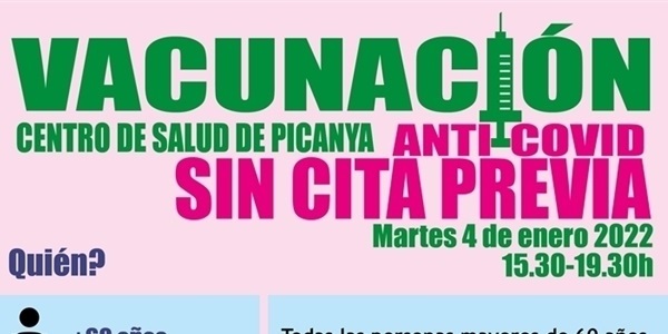 Nou torn de vacunació sense cita prèvia per a tres col·lectius concrets