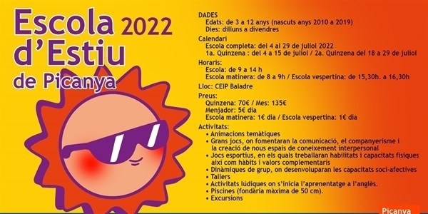 Oberta inscripció per a l'escola d'estiu 2022