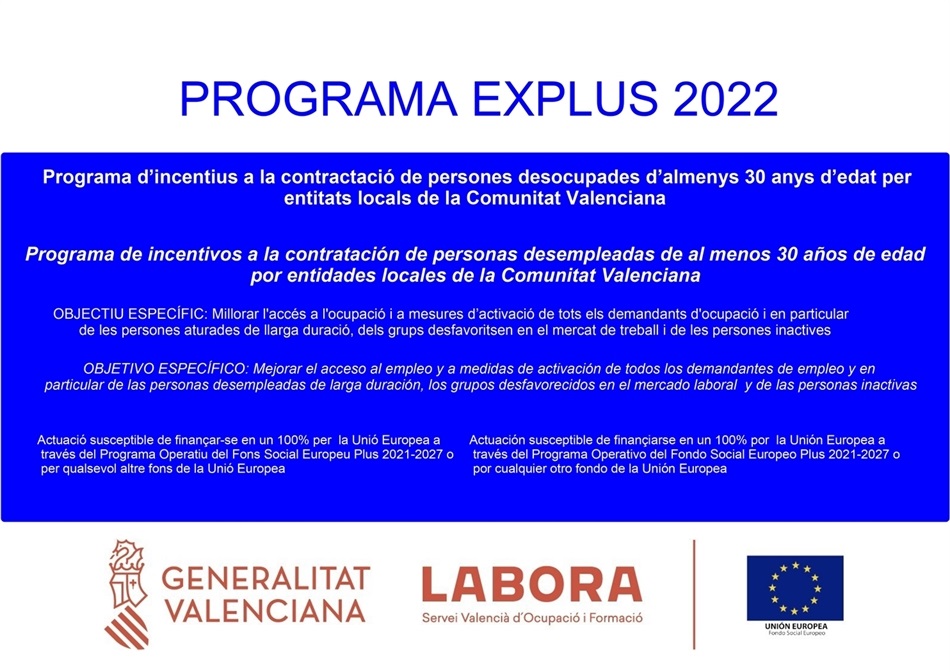 Cartel FSE  ayudas EXPLUS 2022