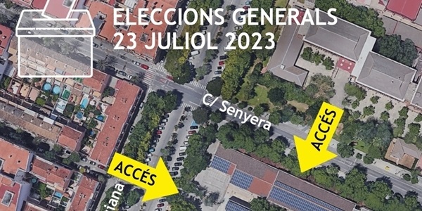 Doble accés a l'escola Baladre el diumenge 23 dia de les eleccions generals